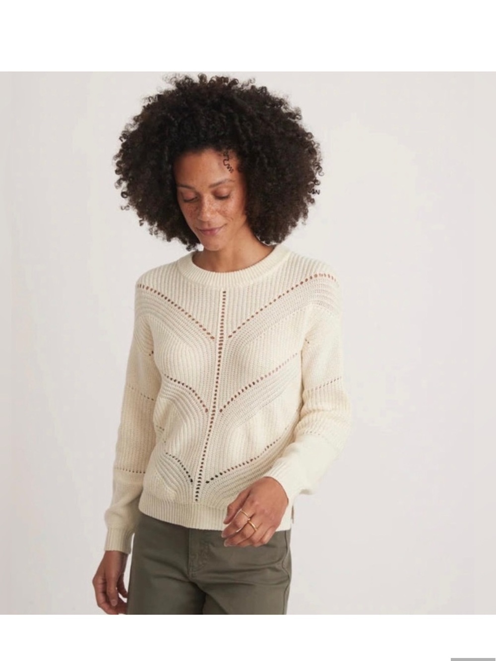 Marine Layer Ivory Crewneck Sweater
